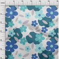 thumbnail image 3 of oneOone Velvet Turquoise Blue Fabric Floral Sewing Craft Projects Fabric Prints By Yard 58 Inch Wide, 3 of 4