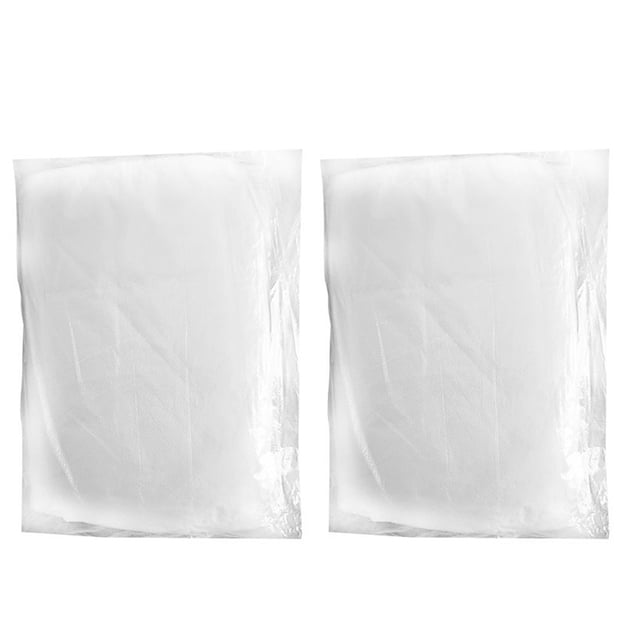 Miangastore 2 Packs/200pcs Disposable Foot Cover Household Plastic (no Strap Style) close-up front-facing view of a transparent PE disposable foot cover laid flat, rectangular sole-shaped sheet about 34 x 24 cm with 0.1 mm thin profile and smooth glossy surface revealing breathable membrane texture on white background, often used for pedicure protection and as a travel shoe cover.