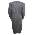 thumbnail image 5 of Women Long Sleeve Knitted Dress Crochet Pattern Solid Ribbed Casual Dress, 5 of 5