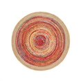 thumbnail image 1 of Indian Handmade Braided Multi Color Cotton with Natural Jute Round Rugs , Home Decor Carpet Size 2 x 2 Feet Round ( 60 cm x 60 cm), 1 of 2