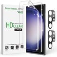 thumbnail image 1 of (2 pack) amFilm Elastic Skin for Samsung Galaxy S23 Ultra 5G 6.8 inch TPU Screen Protector & Tempered Glass Camera Lens Protector, Fingerprint ID Compatible, with Easy Installation Tool, HD Clear, TPU, 1 of 2