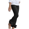 thumbnail image 1 of yocbz Toddler Clothes Baby Toddler And Little Girls Solid Color Ruffle Leggings Available In Multiple Colors Black,3-4 Years, 1 of 6