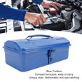 thumbnail image 3 of Blue Tool Chest Blue Toolbox Metal Structure Portable Tool Storage Organizer with Unique Style Design Suitable for Outdoor Work Made of High Grade Metal, 3 of 7