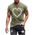 thumbnail image 1 of FAIWAD Men Summer Tops Short Sleeve Round Neck Printed T-Shirts Slim Stretch Workout Tops, 1 of 5