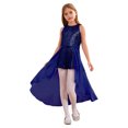 thumbnail image 1 of renvena Robe Maxi à Sequins pour Filles, Robe Sans Manches en Chiffon pour Enfants, Concours, Mariage, Fête, Fille de Fleurs, Bleu Marine 12, 1 of 7