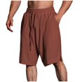 thumbnail image 1 of Diufon Men's Athletic Shorts Cotton Linen Drawstring Waisted Outdoor Sport Shorts Spring Summer Shorts with Pockets, 1 of 5