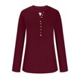 thumbnail image 4 of Qertyioot Chemise Blouse Décontractée pour Femme à Boutons, Manches Longues, Col Rond, Ajustée, avec Dentelle Cousue, 4 of 6