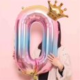 thumbnail image 3 of Birdeem Crown Number Foil Balloons Number Ballon Happy Birthday Party Decoration 32 Inch, 3 of 10
