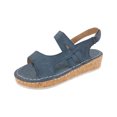 thumbnail image 1 of Leutsin Summer Flat Wedge Heel Casual Buckle Solid Color Fish Mouth Female Sandals, 1 of 4