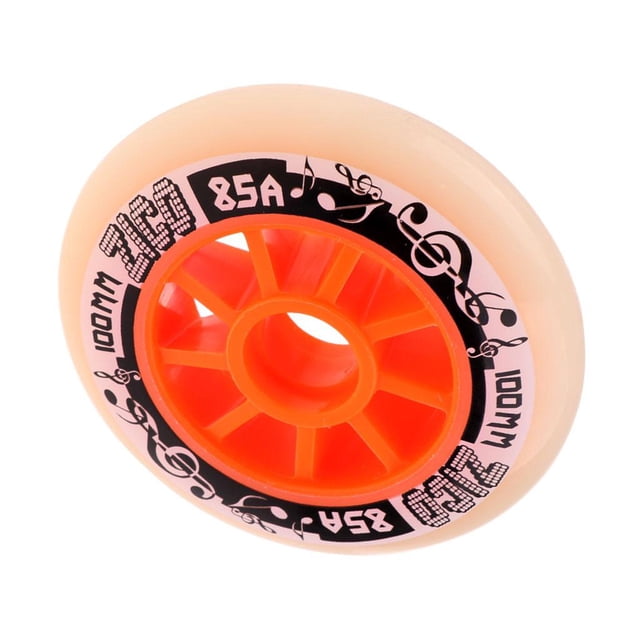 jinwen Roues de Patins à Roues Alignées d'Extérieur en PU Remplacer Roues pour Course 90mm/100mm/110mm Orange