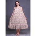 thumbnail image 2 of Bimba Rose Cochon3 Floral Lys et Lotus Mi-Mollet Vêtement de Nuit Femme Coton Imprimé Sans Manches Robe de Nuit Maxi Robe XX-Grand, 2 of 6