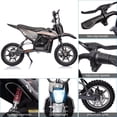 thumbnail image 2 of AKDSteel 500W 36V Kids Electric Dirt Bike – Ride-On Motorcycle with Variable Speed (15.5MPH), LED Headlight, Leather Seat, Chain Drive, 175lb Max Load, 2 of 6