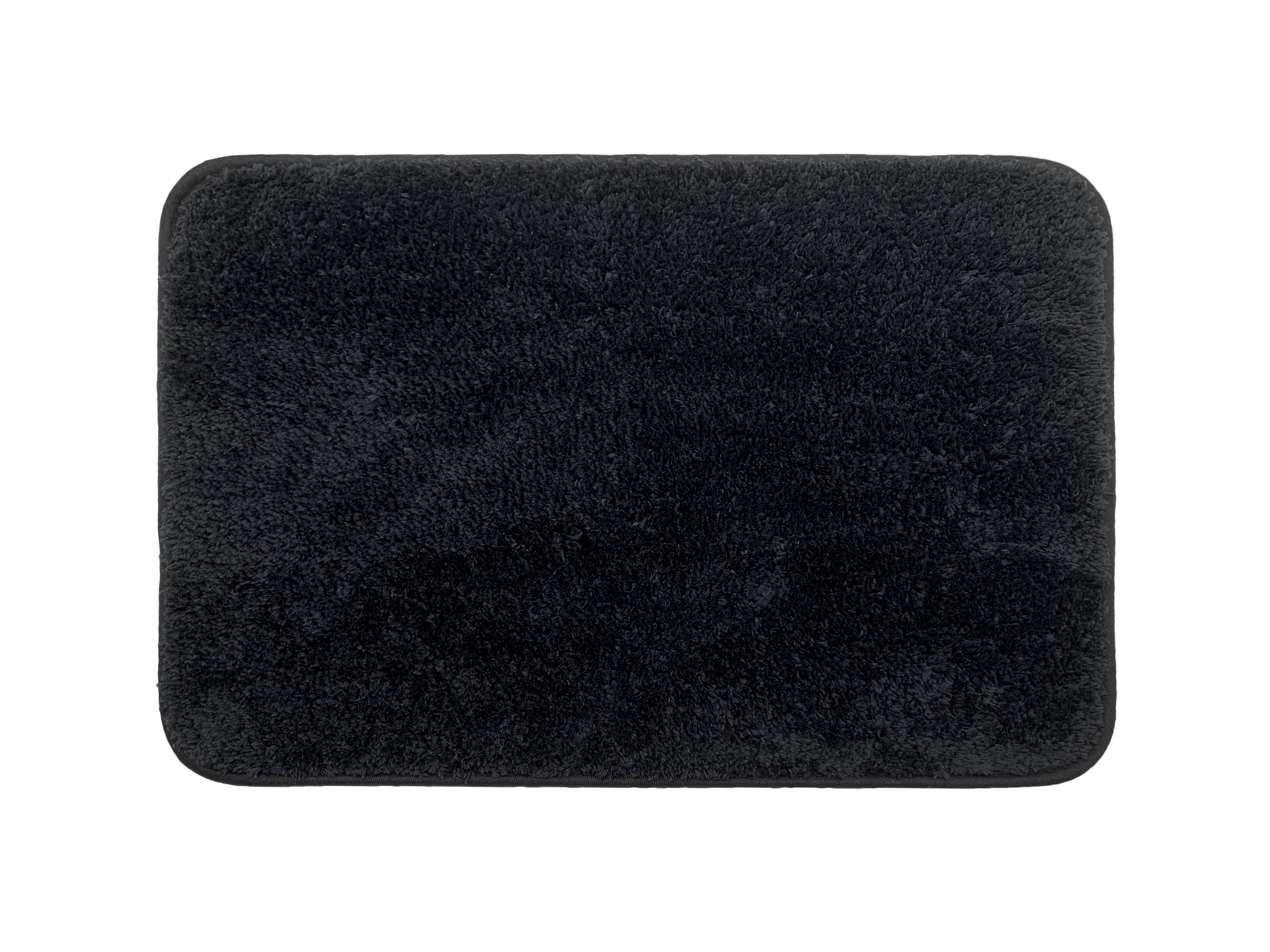 Ensemble de salle de bain Mainstays 16 pièces, rideau de douche en tissu noir à motif botanique à rayures, avec tapis, crochets, distributeur de savon et accessoires