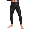 thumbnail image 3 of YUUMIN Men's Shiny Compression Pants Oil Glossy Stretchy Workout Sports Base Layer Trousers Black XXL, 3 of 6