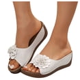 thumbnail image 1 of Orthopedic Platform Sandals for Women 2025 Boho Beach Flower Wedge Dress Slip on with Arch Support, 1 of 5