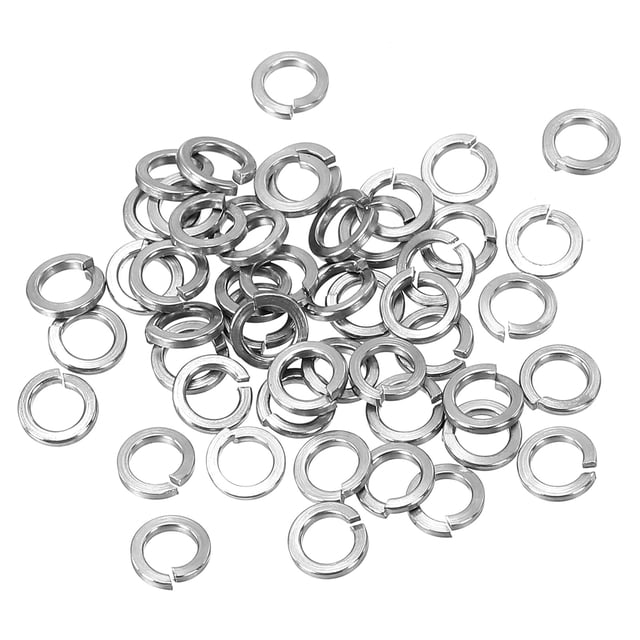Unique Bargains Rondelle de Verrouillage Fendue M3, Lot de 100 Rondelles de Verrouillage à Ressort en Acier Inoxydable 304 3mm ID 5mm OD, Ton Argenté