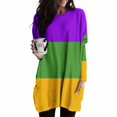 thumbnail image 4 of Timegard Hauts pour Femmes Col Rond Manches Longues T-Shirt Confortable à Blocs de Couleur Décontracté Ample avec Poches, 4 of 6
