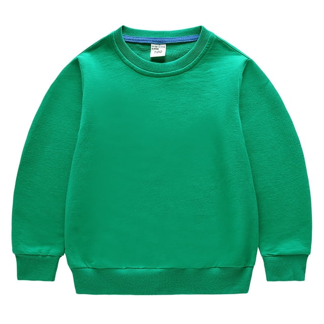 WUANDIXFA Chandail à Manches Longues pour Enfants, Printemps et Automne, Dessin Animé, Col Rond, Chandail pour Enfants, Coton, Hauts pour Bébé, Vert, 7-8 Ans