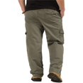 thumbnail image 3 of Mens Loose Cargo Pants Casual Elastic Waist Solid Color Straight Leg Work Pants, 3 of 6