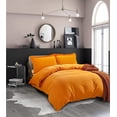thumbnail image 2 of 3-Piece Duvet Cover Set, 1800 Thread Count, Button Closure, Solid Color - Cooling, Breathable Material- Wrinkle, Fade, Stain Resistant, Full/Queen, Elite Orange, 2 of 5