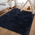 thumbnail image 3 of FairOnly 9'x12' Fluffy Area Rug Indoor Soft Fuzzy Shaggy Carpet Floor Rugs with Non-Slip Backing for Living Room Bedroom Home Decor, Navy, 3 of 9