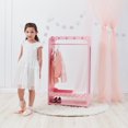 thumbnail image 2 of Teamson Kids Dress up Polka Dot Kids Wooden Clothes Rack Hanger Storage Pink, 2 of 10