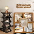 thumbnail image 3 of Maplenight 5-Tier Shoe Rack Plastic, No-Tools Storage Tower, Dorm, Entryway, Office, Space-Saver Sneaker Shelf Black, 3 of 6