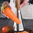 thumbnail image 1 of Oleegame 1 Pce Raclette Multifonction pour Maison Râpe à Fromage Manche en Bois Râpe à Légumes Cuisine Rabot Conique à Trois Côtés Argent, 1 of 8