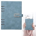thumbnail image 1 of Leather A5 Notebook 6 Ring A5 PU Leather Refillable Notebook With Paper Navy, 1 of 9