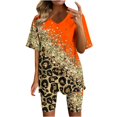 thumbnail image 1 of Ensembles Assortis pour Femmes Été Mode Estivale pour Femmes Décontractée T-Shirt à Manches Courtes Col en V Ensemble Short Ensembles d'Été pour Femmes en Liquidation, 1 of 3