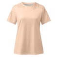 thumbnail image 4 of EQWLJWE Femmes Hauts à Col en V Femmes Dames Uni Manches Courtes Col Rond Chandail à Enfiler Hauts en Dentelle Chemises Blouse Hauts d'Été pour Femmes 2023, 4 of 5