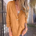 thumbnail image 4 of MIASHUI Loose Fit Solid Color Button-Up Notched Collar Linen Blend Blazer Cardigan for Women Bohemian Style Lightweight Jacket Orange,XL, 4 of 7