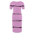 thumbnail image 4 of Ovzne Robes pour Femmes Robe de Plage Robe de Maternité Plissée Imprimée à Manches Courtes Col Rond Mi-Mollet Robe d'Été Manches Courtes Imprimée Liquidation, 4 of 6
