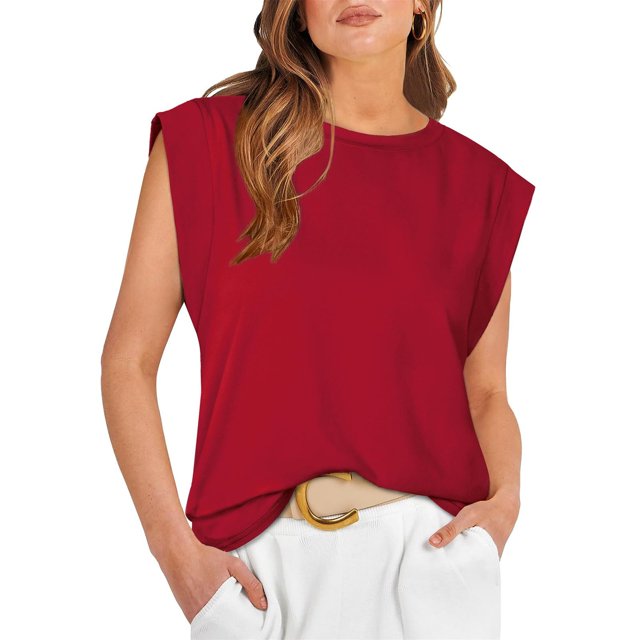 Women Summer Top: Basic Tee Shirts, Loose Fit Cap Sleeve Tops, Suitable for Daily and Casual Wear
