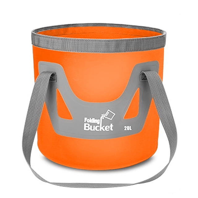 Graflsoa Seau Pliable en PVC de 20 L Bleu Ou Orange, Conception Compacte et Pliable pour un Rangement et un Transport Faciles