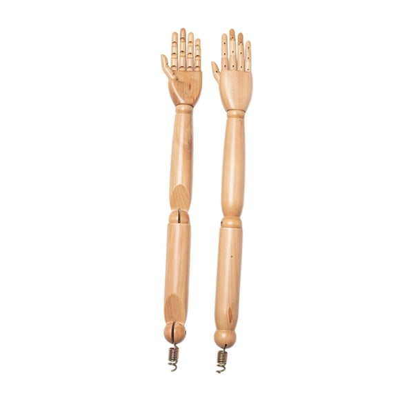 Rongfmy 1 Pair Wooden Mannequin Arm Female Arm for Clothing Display Daily Use Retail Painted