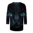 thumbnail image 5 of Jolis Hauts pour Femmes Mode Pâques T-shirt Ample Imprimé Mi-Long Manches 3/4 Blouse Col Rond Hauts Décontractés Hauts pour Femmes Manches 3/4 en Liquidation, 5 of 5