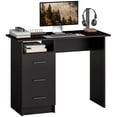 thumbnail image 1 of HOMCOM Computer Desk with Drawers, 39" Home Office Desk with Open Shelf, 1 of 10