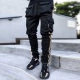 thumbnail image 2 of XZNGL Men's Multi-pocket Reflective Straight-leg Sports Casual Overalls, 2 of 3