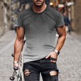 thumbnail image 4 of FAIWAD T-Shirt d'Été à Manches Courtes Dégradé pour Homme, Col Rond, Tendance, Coupe Ample, Chandail à Enfiler, 4 of 6