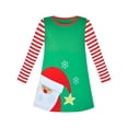 thumbnail image 1 of Robe Fille Broderie Père Noël Vert Coton Manches Longues 4 Ans, 1 of 6