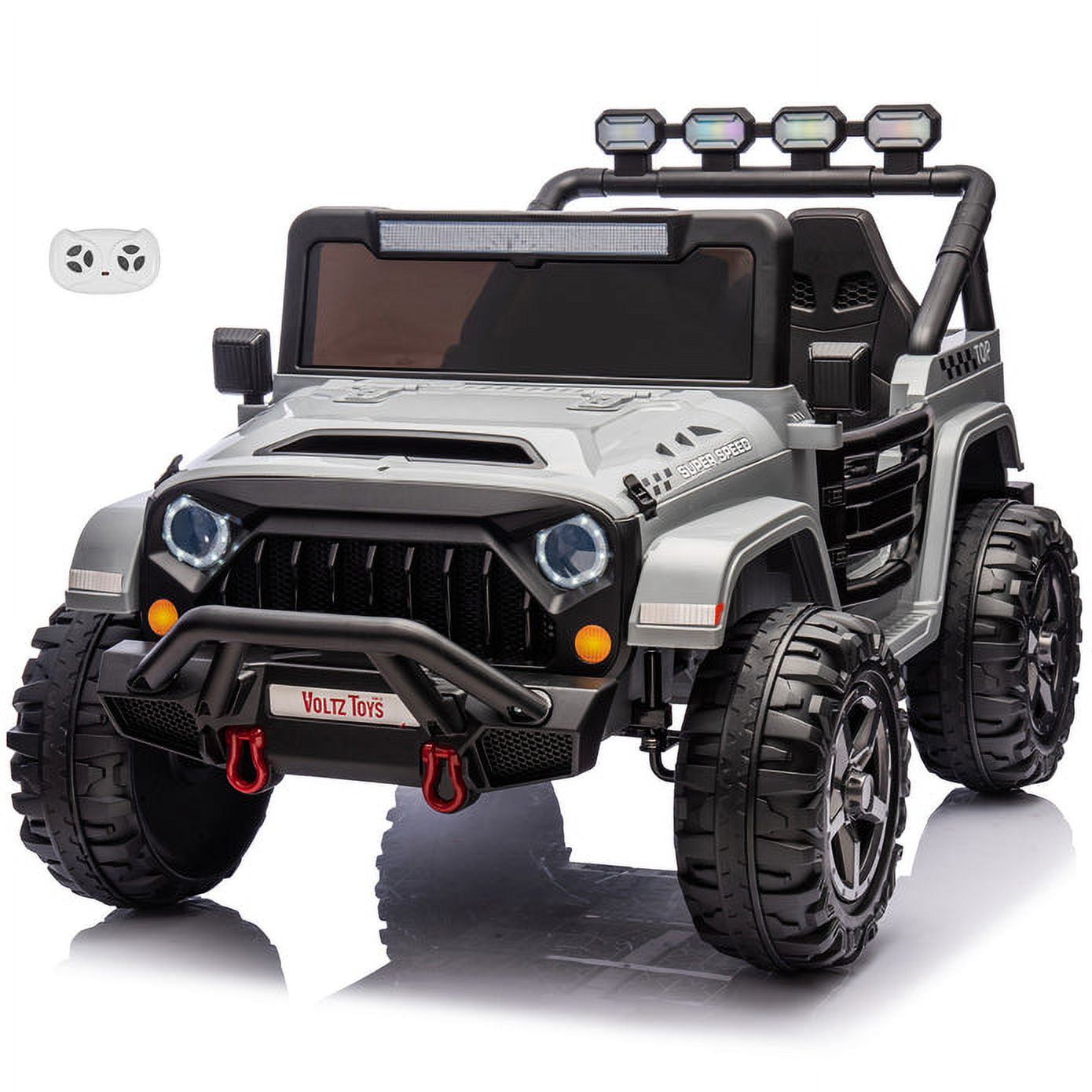 VOLTZ TOYS HVAOC Truck 2-Seater Ride-On Car Toy for Kids with 12V Battery, Open Doors, LED Lights, 2.4G Remote Control and MP3 Player, Battery Powered Electric Vehicle Kids Ages 37+ Mths