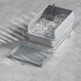 thumbnail image 2 of Stainless Steel Cat Litter Box with Lid Large Litter Box for Big Cats Non-Stick Stainless Steel Cat Boxes High Sides, Kitten Metal Boxes, Anti-Leakage, Easy to Clean, 2 of 7