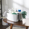 thumbnail image 4 of Gracious Living Bac de Rangement Portable en Plastique à 2 Compartiments, Blanc, 4 of 12