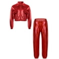 thumbnail image 1 of Doomiva Boys' Girls' Modern Jazz Cheer Performance Set Hip Hop Street Dance Clothes 2-Piece Red 16, 1 of 5