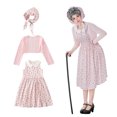 thumbnail image 2 of Floral Print Dress for Adults Grandma Style with Ruffles Elegant Garb for Seasonal Parties and Performances, 2 of 7