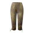 thumbnail image 4 of Womens Relaxed Fit Pants by Generic Summer Casual Drawstring Solid Cropped Cargo Pants, Black, Size XL, 4 of 5