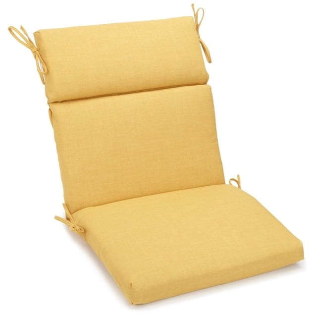 Coussin de Chaise Carré d'Extérieur Uni en Polyester Filé de 18 Po sur 38 Po, Citron