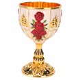 thumbnail image 3 of Calice à Vin, Style Rétro Largement Utilisé Calice Doré de 4 Po pour Banquet Fleur Rouge sur Or et Blanc, Or Rouge, 3 of 8