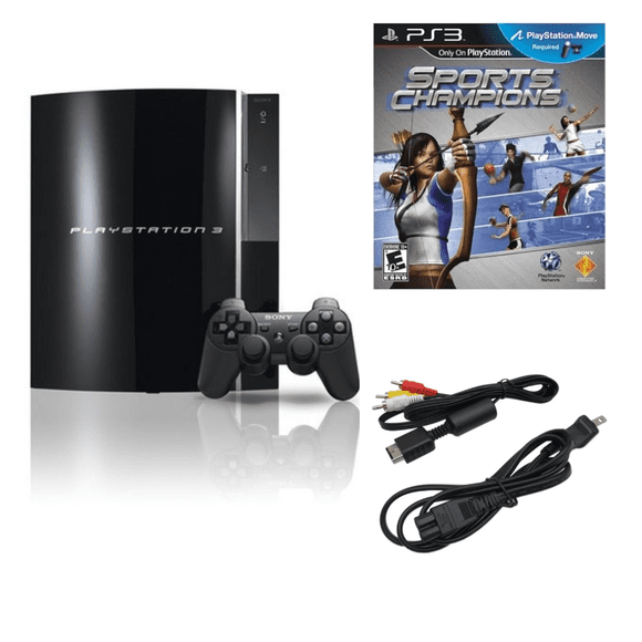 Sony - PlayStation 3 Fat 40GB Console de Jeu Vidéo PS3 et Jeu Sports Champion - Noir (Remis à Neuf)